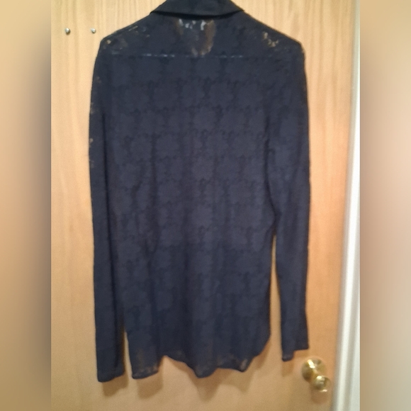 Tribeca Studio Lace Button-Up Shirt Size M - Picture 3 of 3
